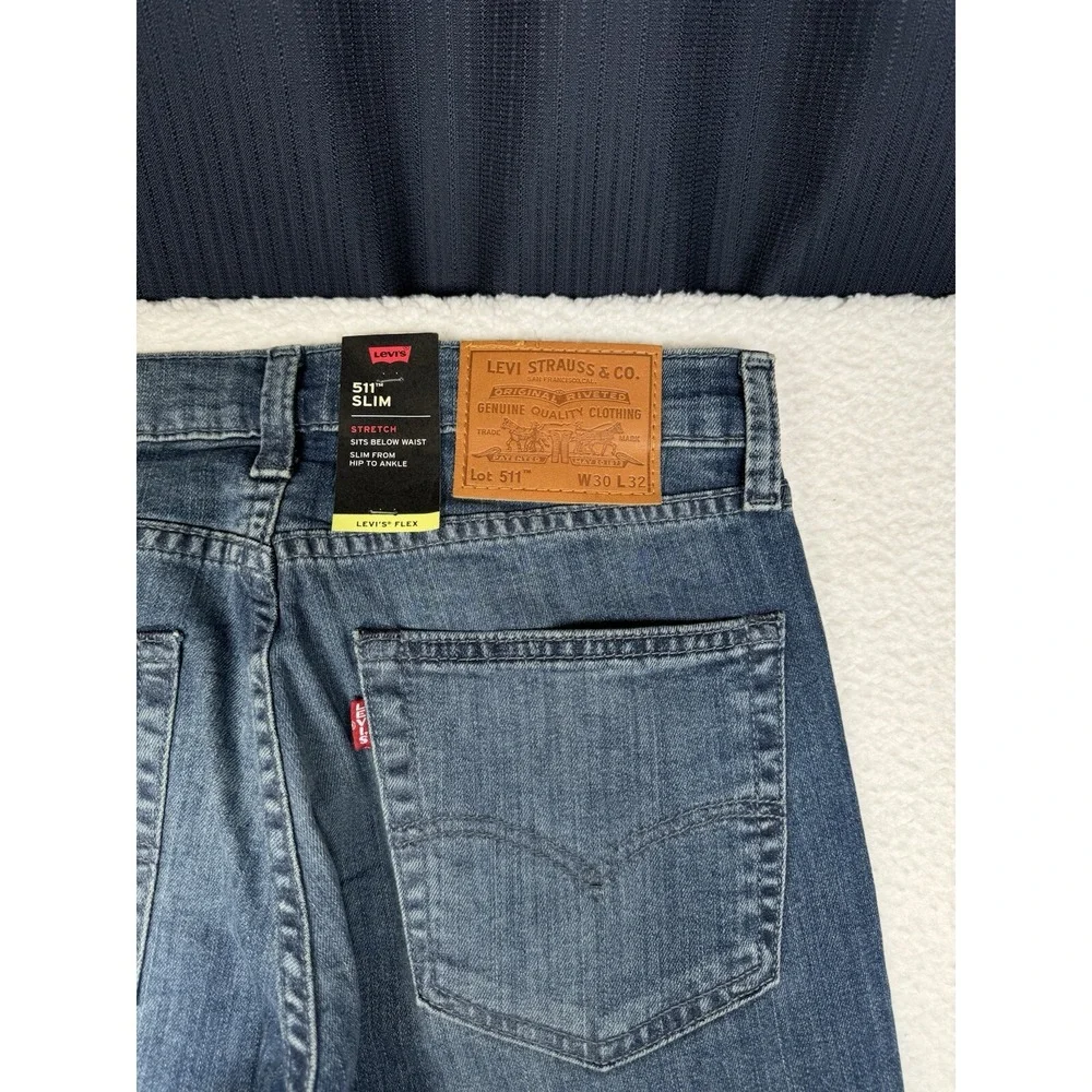 NEW - Levi's Premium 511 Slim Flex Stretch Jeans - Men's 30x32 Fits (30x30)